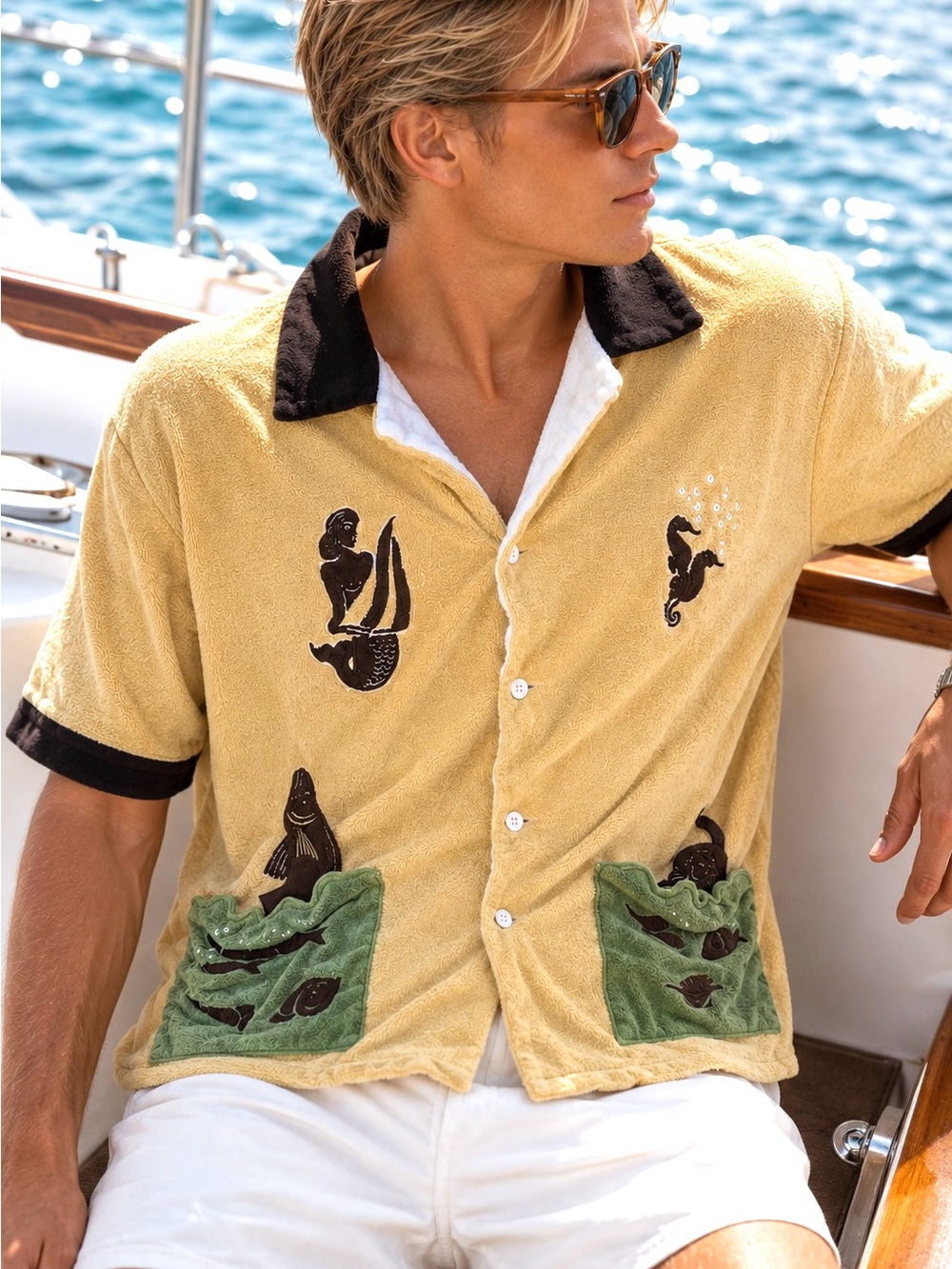 Tombolo Sailor’s Delight Terry Cloth Cabana Shirt XXL